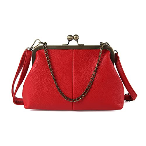 Lanpet Women Classical Kiss Lock Clutch with Chain Strap Shoulder Bag Purse Wallet | Amazon (US)