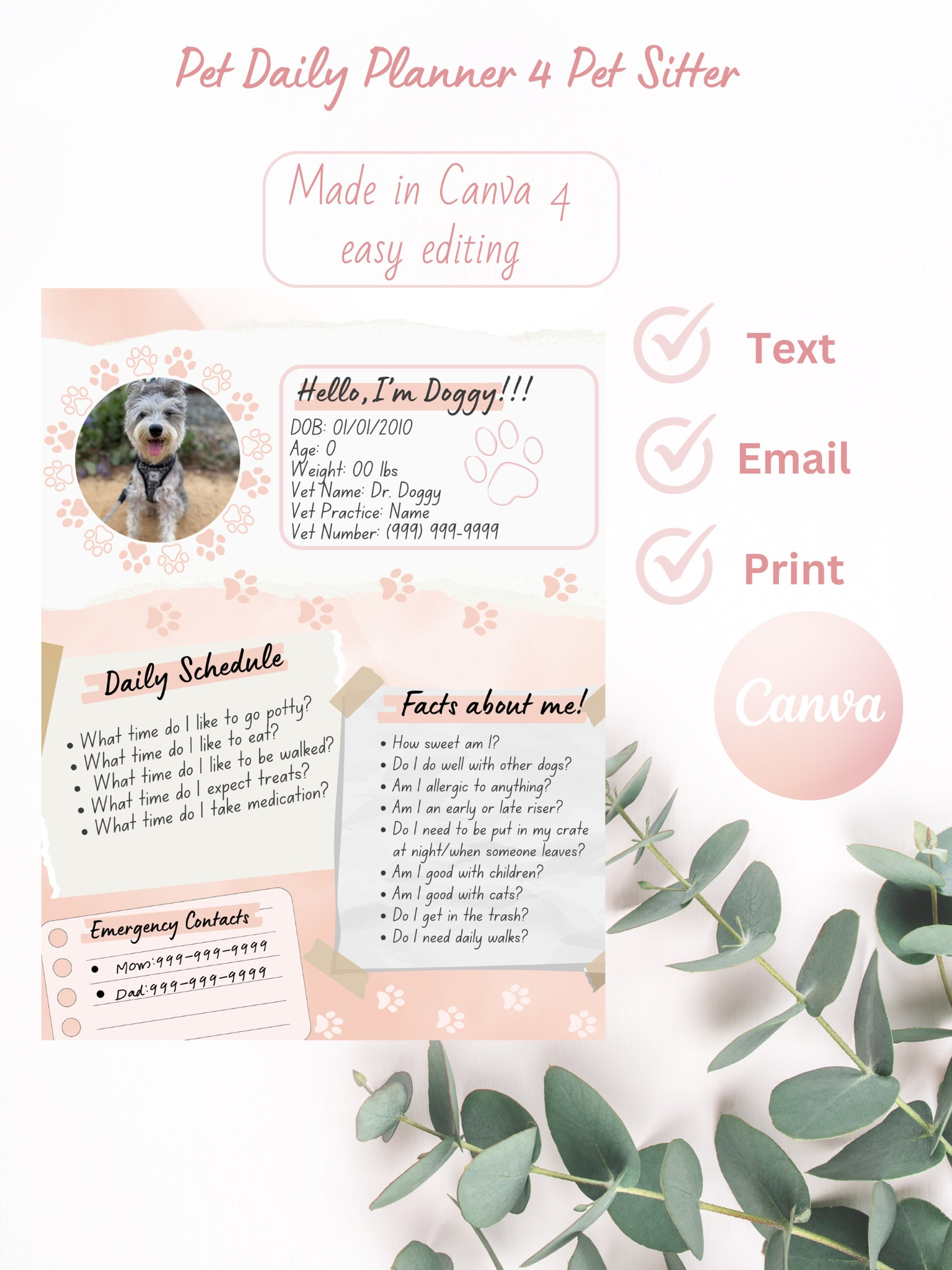 Rover Pet Sitter Daily Planner Schedule! Have some peace of mind texting your pet sitter your fur baby’s daily schedule when you take a trip! 

#LTKBacktoSchool #LTKKids #LTKHome