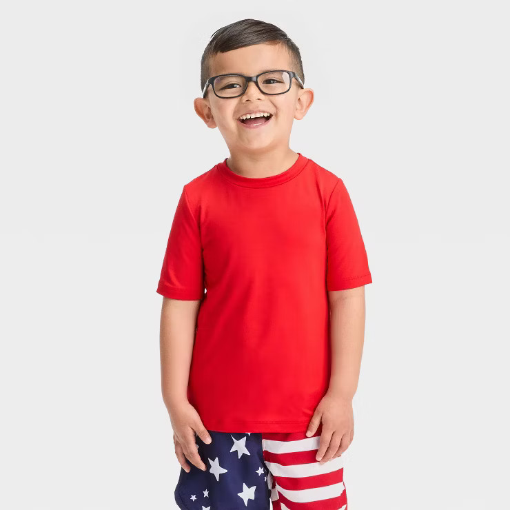 Toddler Solid Rash Guard Top - Cat & Jack™ Red | Target
