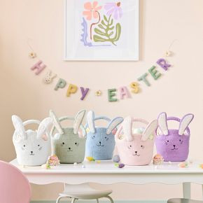 Felt Bunny Easter Bucket | West Elm (US)