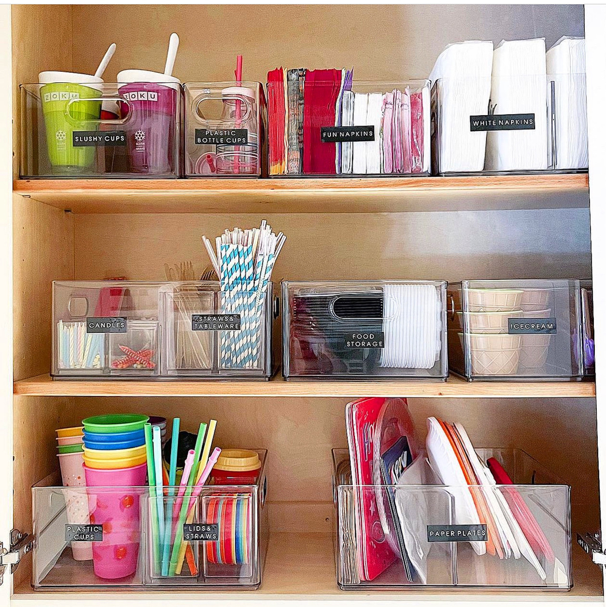 🎉 T he picture perfect party cabinet. This sweet family is ready for any celebration within a moment’s notice. 🥳

💖 I genuinely had a lot of fun getting this space together. Organizing pretty napkins, cups and candles is my idea of a good time. (…never said I was cool). 

🌈 Everything pictured here is from  @thehomeedit’s line @thecontainerstore. I LOVE these bins. They come in all different sizes and fit together perfectly. This allows you to group categories and then organize them WITHIN each container. 🙌🏼 A genius system so you don’t end up with a box of of clutter  

#LTKfamily #LTKhome #LTKGiftGuide