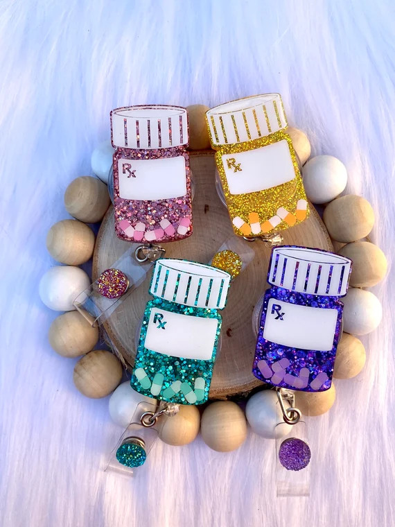 Pill Bottle Badge Reel Pharmacist Badge Reel Nurse Badge - Etsy | Etsy (US)