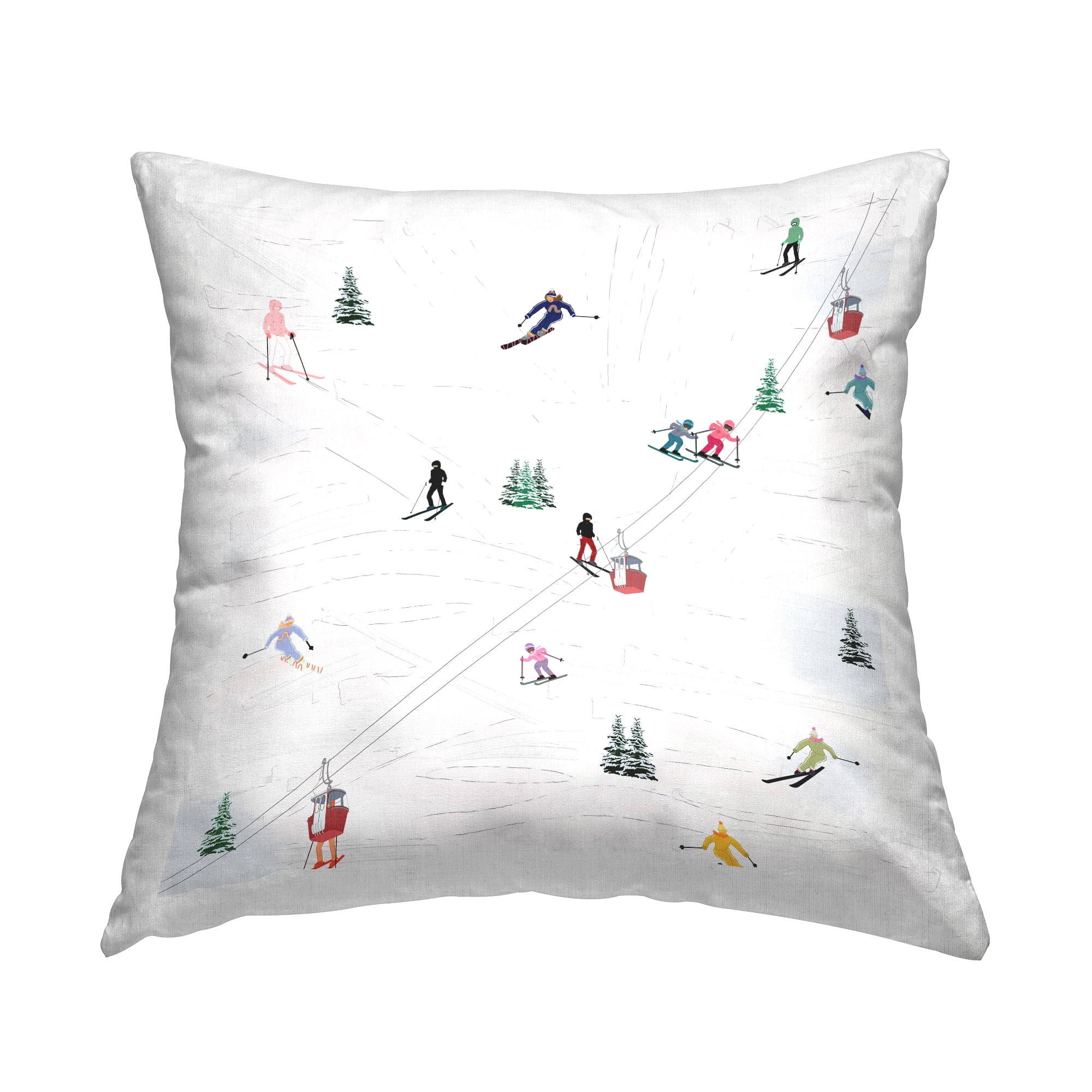 Stupell Industries People on Winter Ski Slopes Square Decorative Printed Throw Pillow, 18 x 18 | Walmart (US)