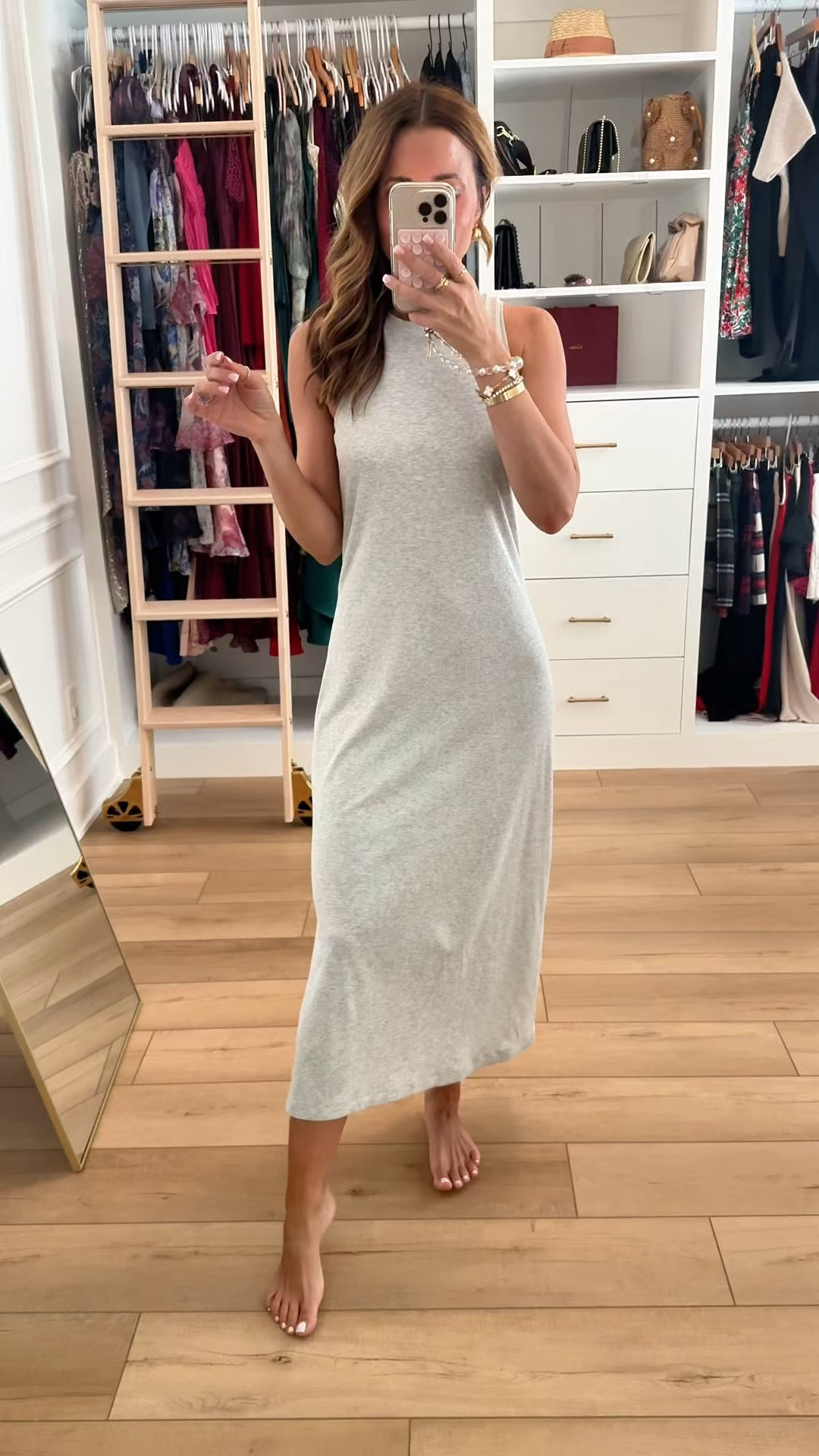 New no-bra needed ribbed midi dress from Target in XS! Modal and spandex material with built-in shelf bra and removable cups. So soft and stretchy! Spring outfit. Casual outfit. Mom outfit. Summer outfit. Spring dress. Denim jacket in XS. Buckle slides are TTS. 

#LTKTravel #LTKootd #LTKgrwm