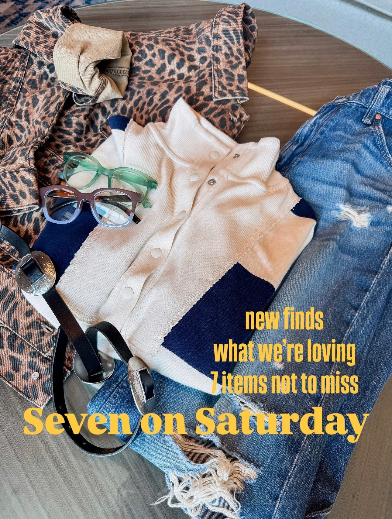 Seven on Saturday. 7 new finds we’re loving this week!

Chic readers, distressed jeans, leopard print, Fall belts, triple stripe tote bags, stripe pullover

#LTKmomlife #LTKSeasonal #LTKOver40