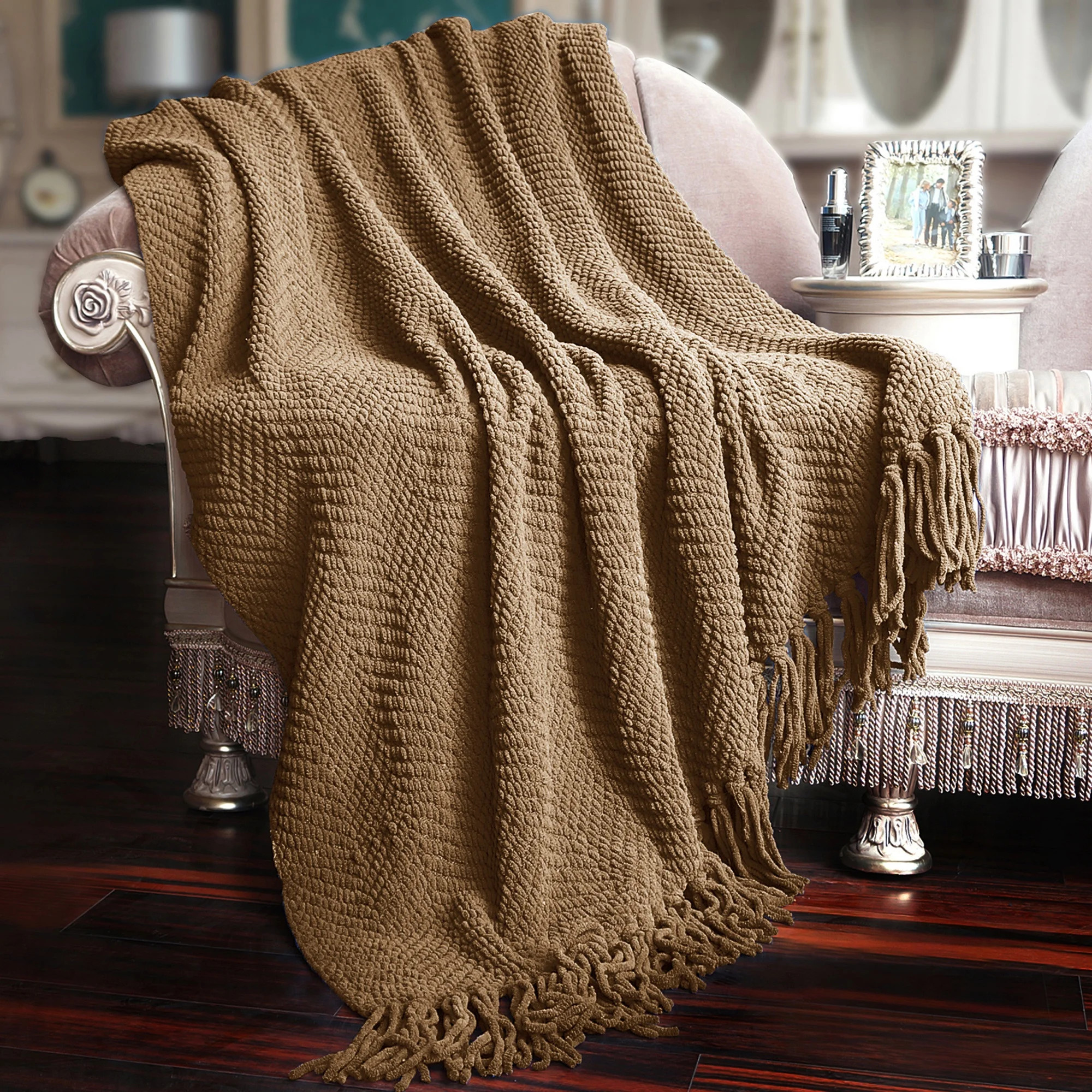 Home Soft Things Reversible Tweed Throw Blanket, Super Soft & Cozy - Amphora, 60x80" - Walmart.co... | Walmart (US)