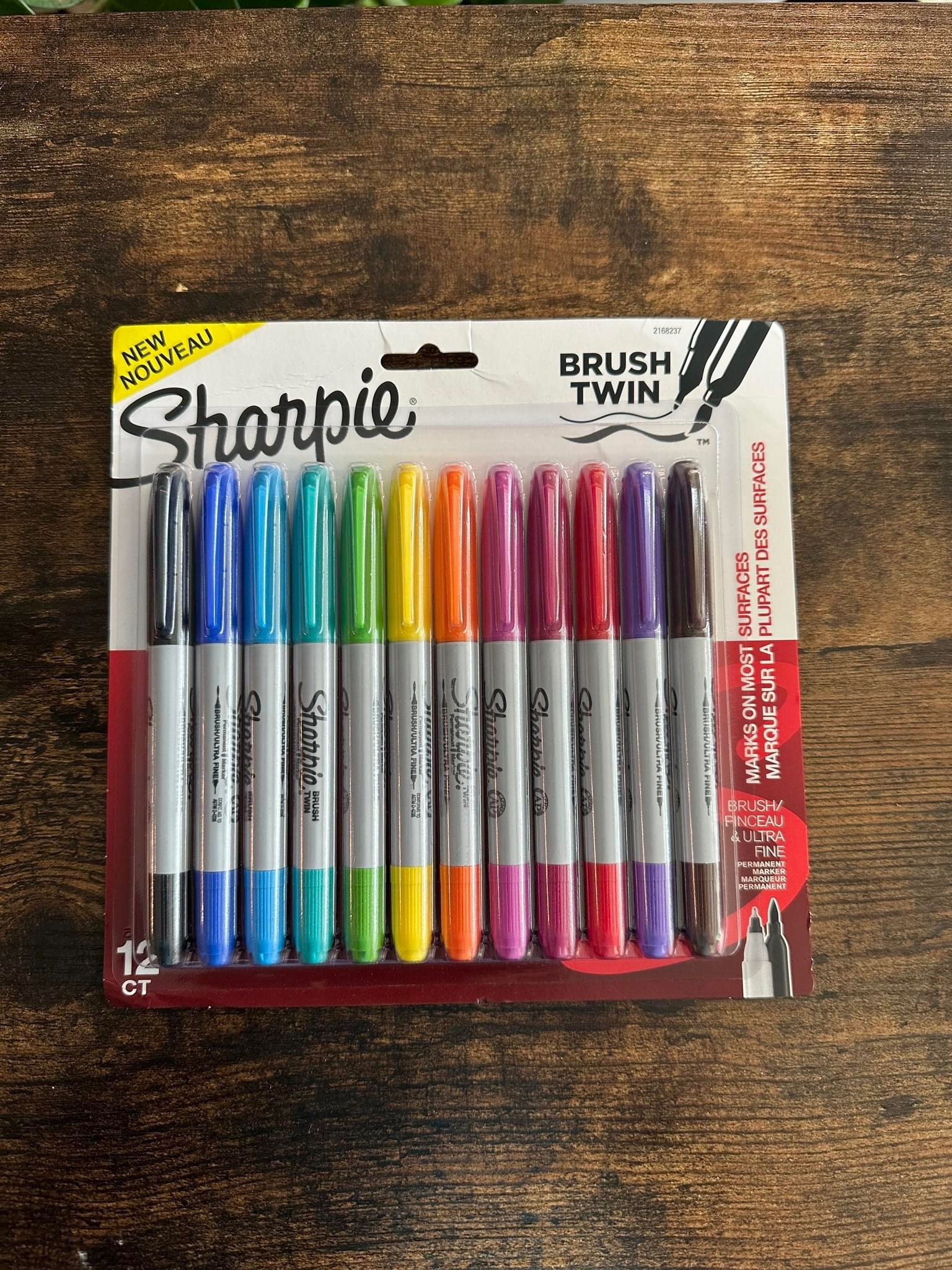 Sharpie Brush Tip & Ultra Fine Tip Twin Permanent Markers - 12 ct