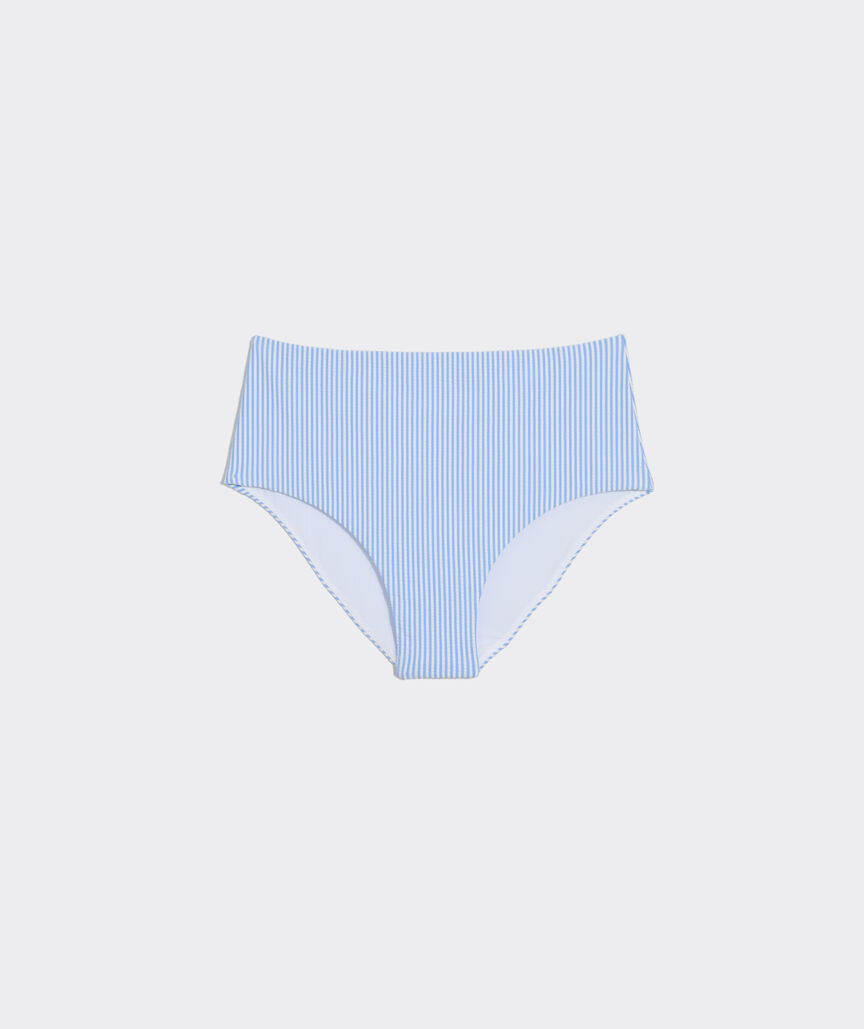Orleans Seersucker High-Rise Bikini Bottom | vineyard vines