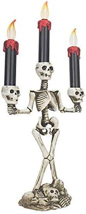 Evelyne GMT-10319 Triple LED Halloween Candles Flameless and Skeleton Candle Holder Stand for Sku... | Amazon (US)