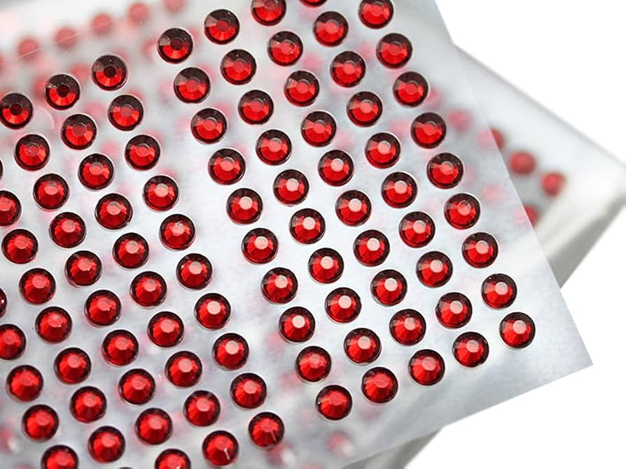 3mm SS12 Red Self Adhesive Acrylic Rhinestones Plastic Face Gems Stick On Body Jewels for DIY Car... | Amazon (US)