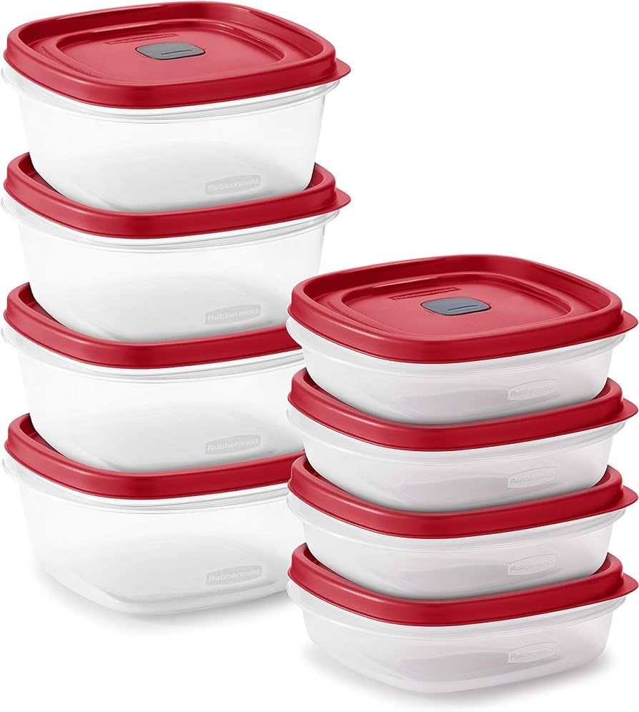 Rubbermaid 16-Piece Food Storage Containers with Lids and Steam Vents, Microwave and Dishwasher S... | Amazon (US)