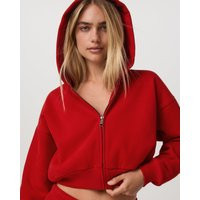 Vuori Restore Mini Full Zip Hoodie | Cherry | Large | Vuori Clothing (US & Canada)