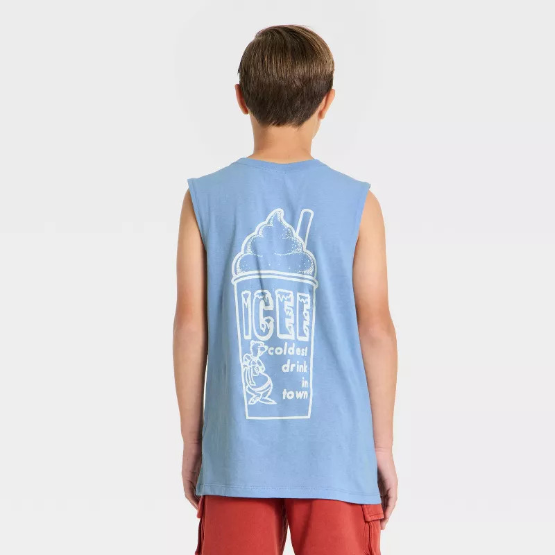 Boys' ICEE Front and Back Graphic Tank Top - Blue M | Target