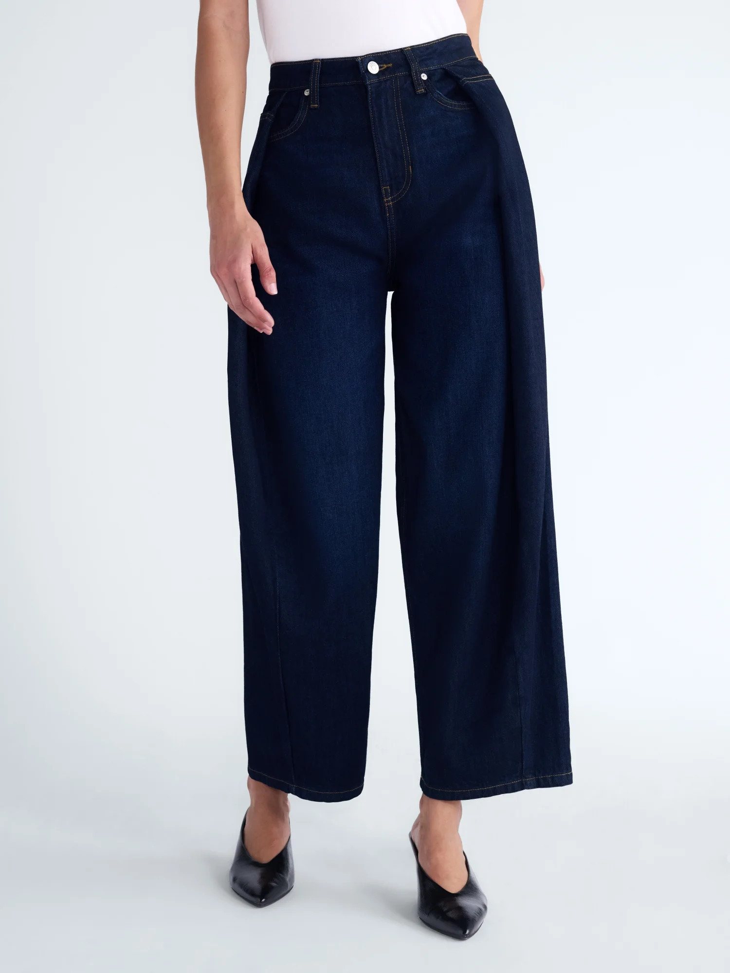 Scoop Women's and Women's Plus Deep Pleated Wide Leg Jean, Sizes 0-28W | Walmart (US)