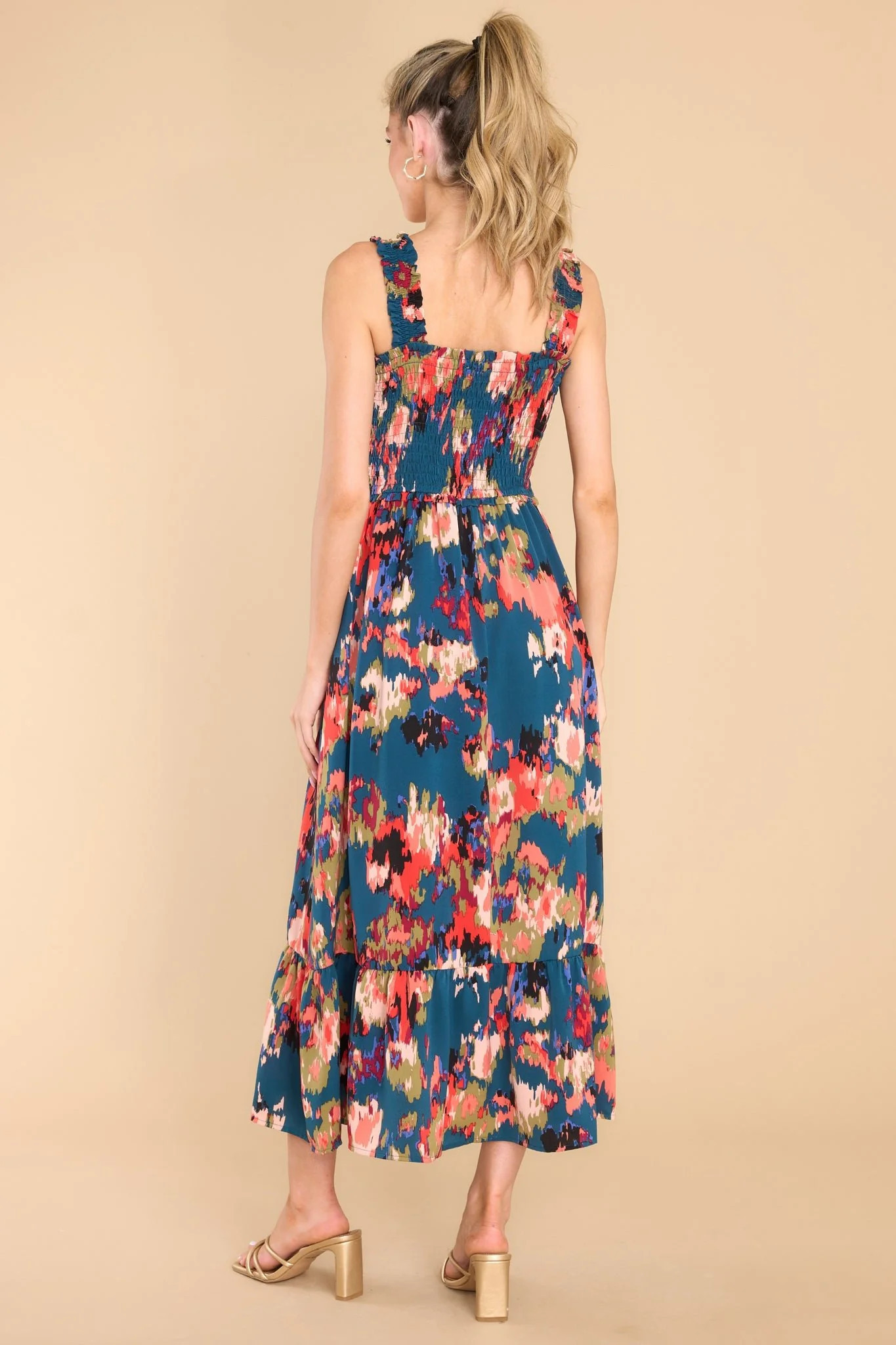 Offer The World Multi Teal Maxi Dress | Red Dress 