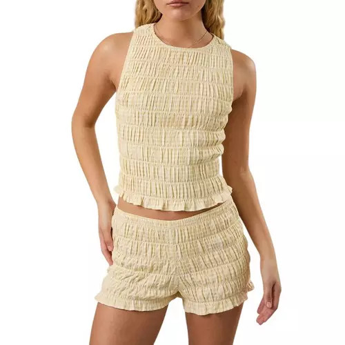 Women's Le Lis Shirring Gingham Tank Top | Scheels Sports