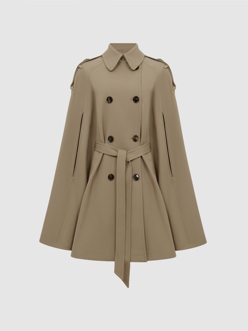 Trench Wool Blend Cape | Reiss US