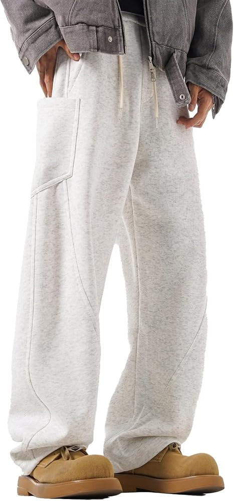 Men's Teen Y2k Baggy Wide Leg Sweatpants Acid Wash Loose Drawstring Elastic Waist Track Pants wit... | Amazon (US)