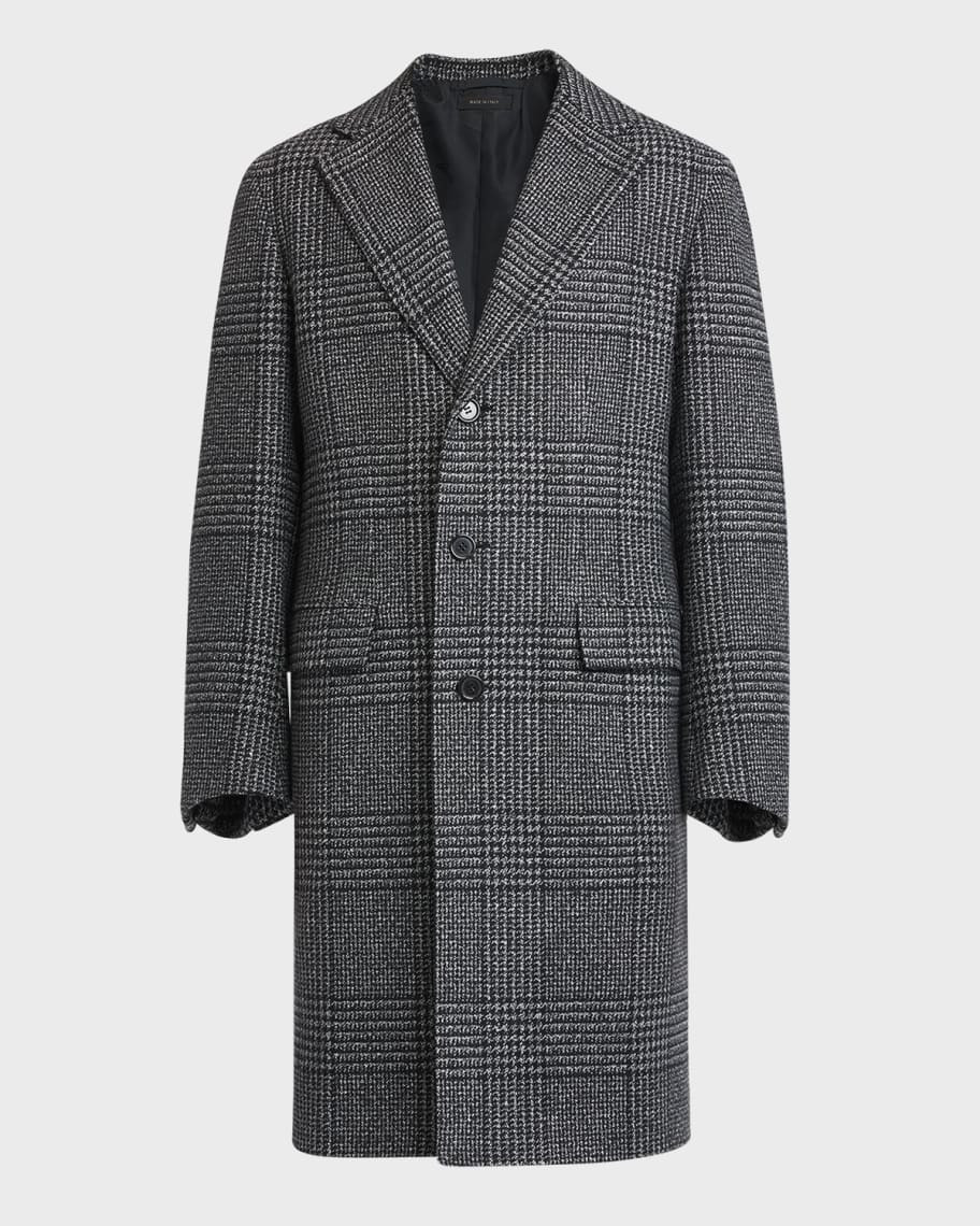 Brioni Men's Wool-Cashmere Plaid Topcoat | Neiman Marcus