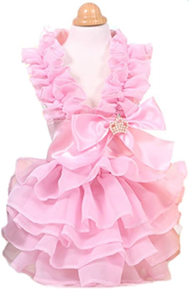 MaruPet Fashion Sweet Puppy Dog Love Printed Princess Skirt Pet Dog Pleated Camisole Tutu Dress P... | Amazon (US)