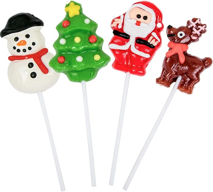 Christmas Variety Lollipop Pack (24 Count) – Snowman, Reindeer, Christmas Tree & Santa Claus, H... | Amazon (US)