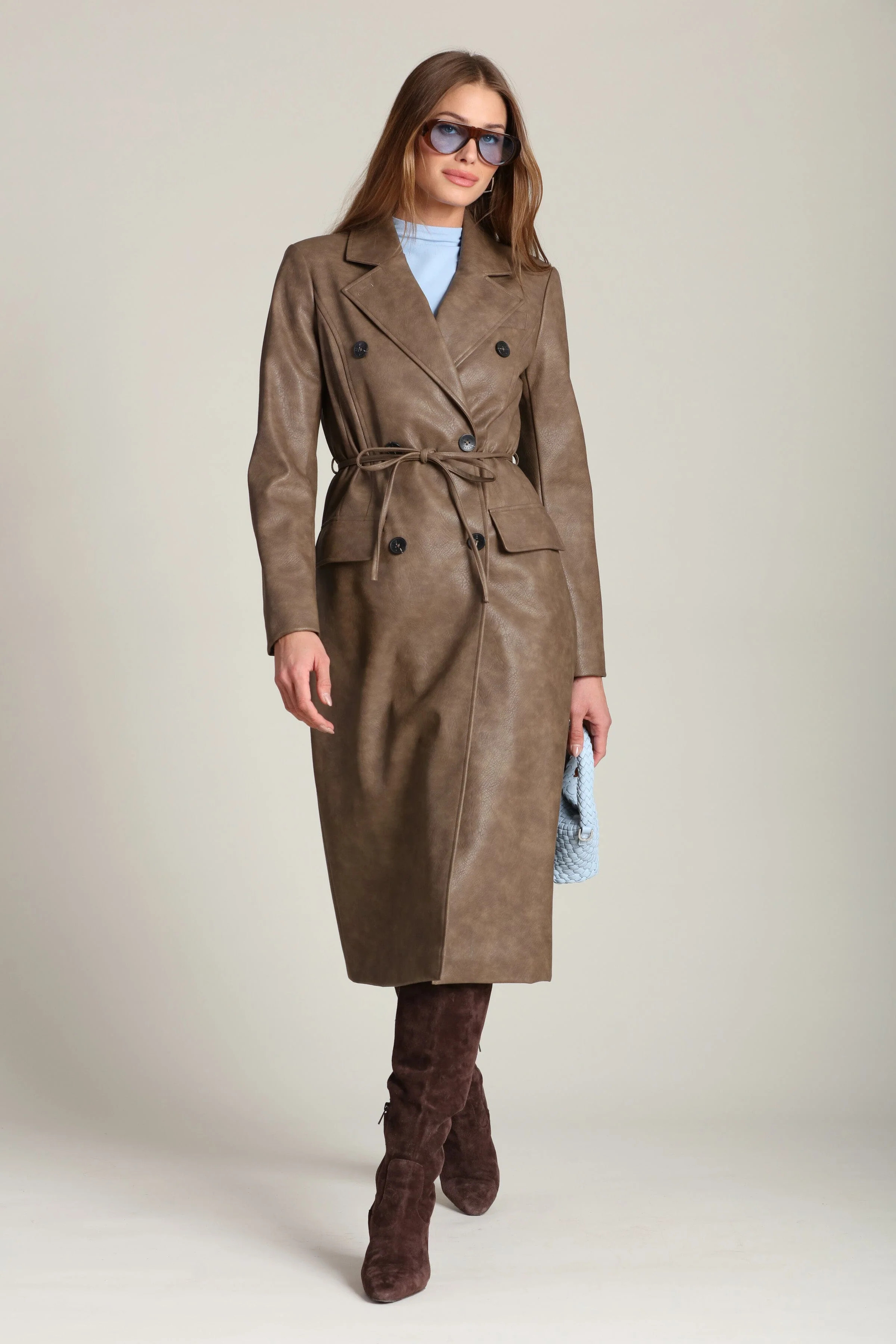 Belted Faux-Ever Leather™ Trench Coat | Avec Les Filles