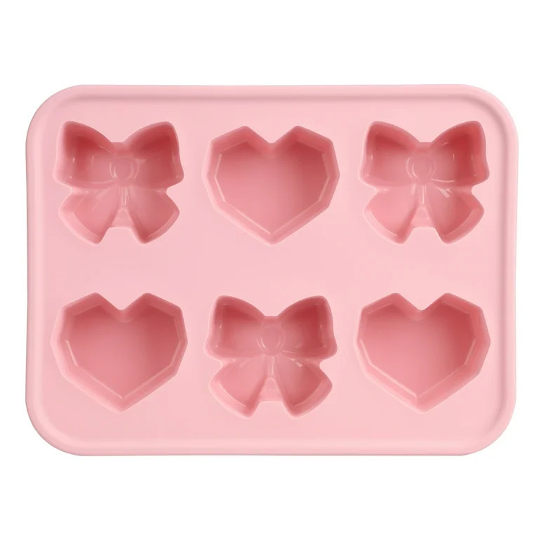 Way To Celebrate Pink Silicone Cakelet Pan with Spring Shapes, 6-Cavity | Walmart (US)