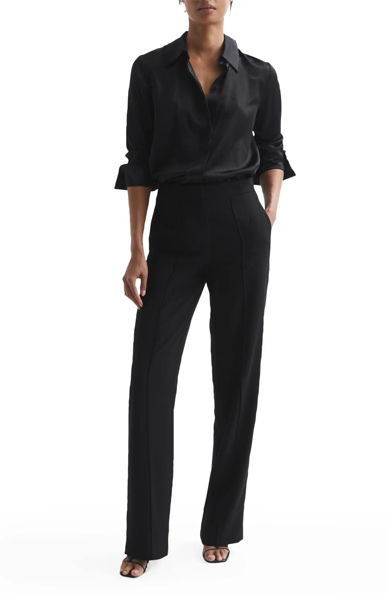 Aleah High Waist Straight Leg Trousers | Nordstrom