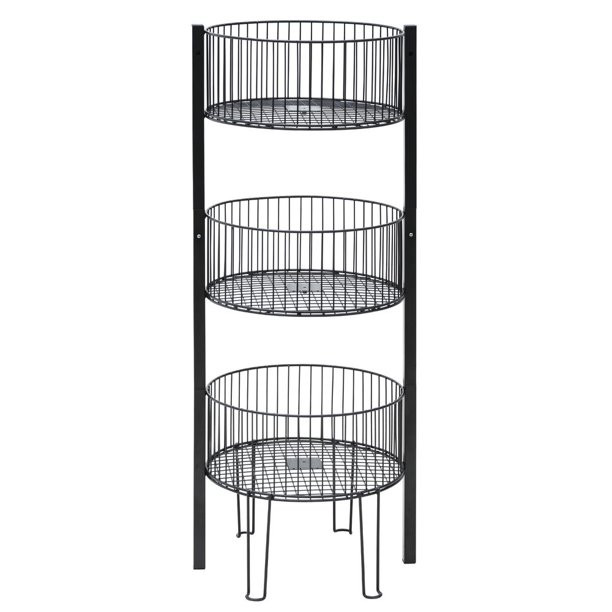 HUBERT® 3-Tier Dump Bin Black - 18"Dia x 30"H - Walmart.com | Walmart (US)