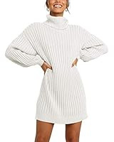 ANRABESS Women Turtleneck Long Lantern Sleeve Casual Loose Oversized Sweater Dress Soft Winter Pu... | Amazon (US)
