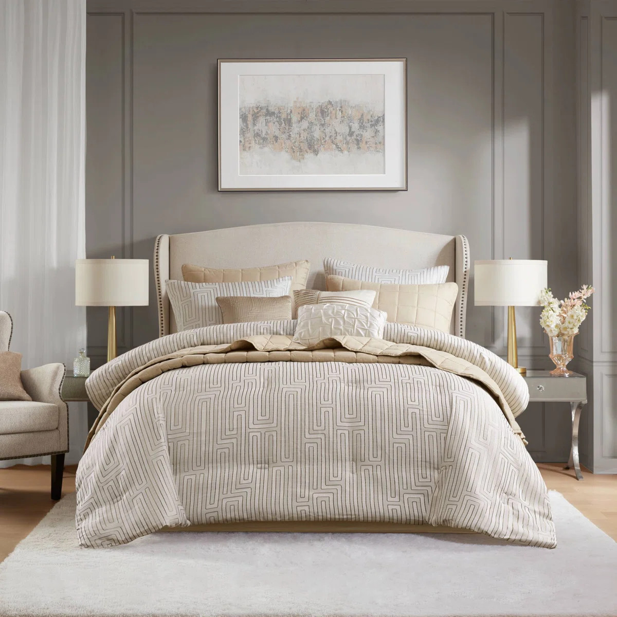 Royce Luxury Jacquard 10 Piece Comforter Set | Wayfair North America