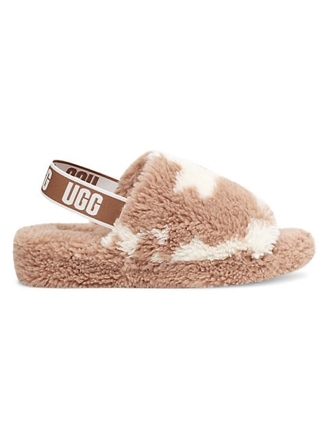 UGG Fluff Yeah Slide Cow Print Slippers | Saks Fifth Avenue