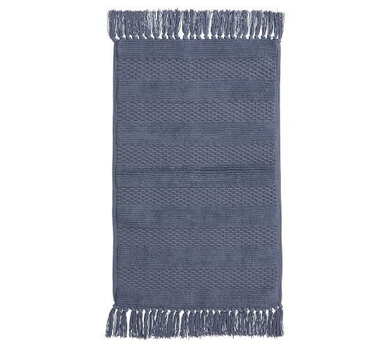 Striped Tassel Organic Bath Mat | Pottery Barn (US)