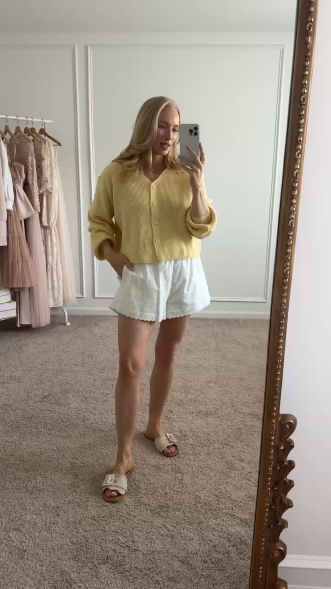 Outfit of the day! I’m obsessed with butter yellow right now! This cardigan sweater from Petal & Pup is perfect for spring. You can wear as a sweater or drape over your shoulders. Wearing size small in the sweater and size medium in the shorts. Use my code STRAWBERRYCHIC20 for 20% off. Spring outfits // summer outfits // spring break outfits // casual outfits // daytime outfits // petal & pup finds 

#LTKSeasonal #LTKFindsUnder100 #LTKWatchNow