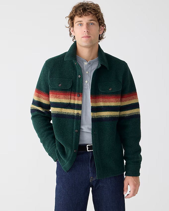Nordic wool-blend blanket-stripe shirt-jacket | J. Crew US