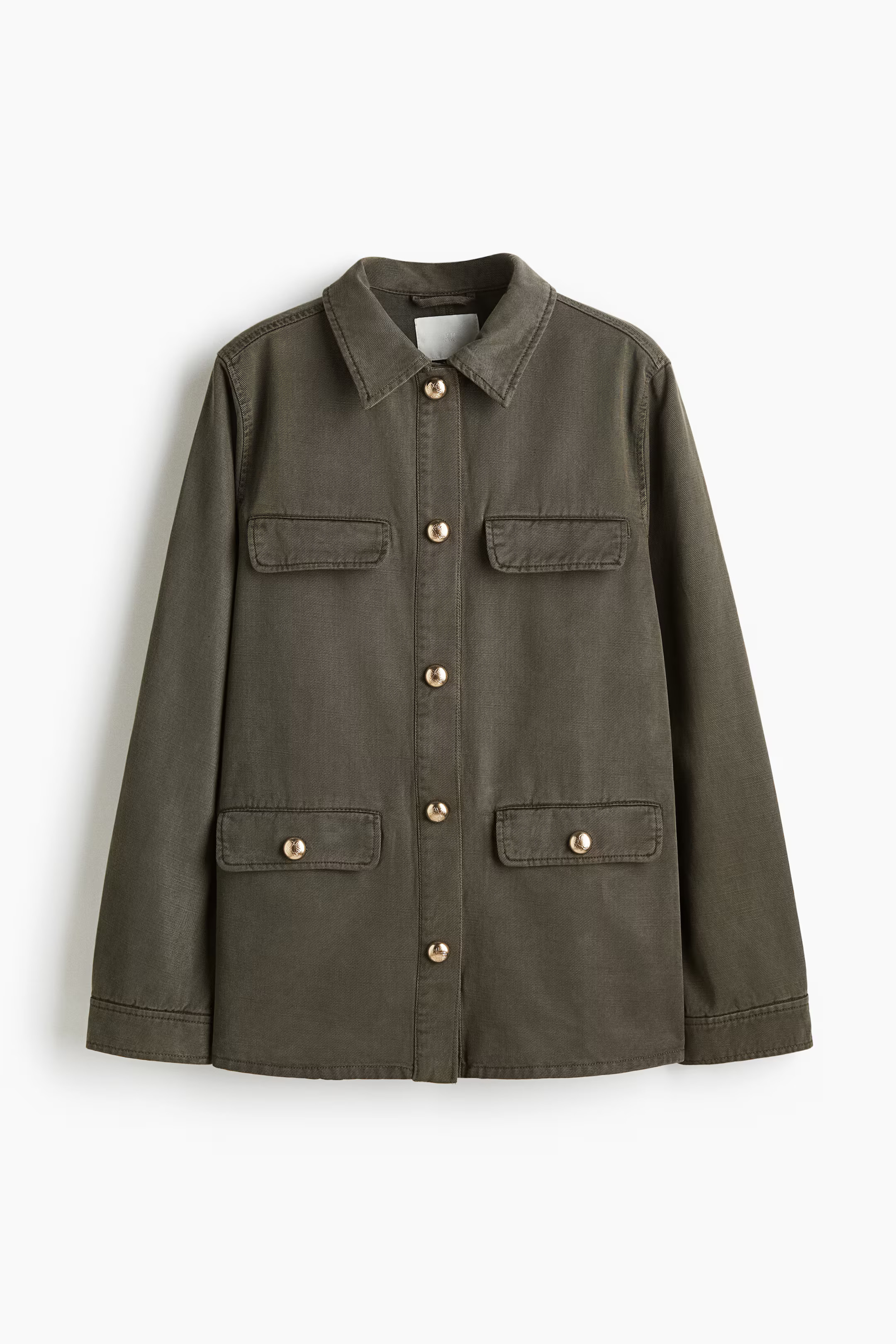 Twill utility jacket - Dark khaki green - Ladies | H&M GB | H&M (UK, MY, IN, SG, PH, TW, HK)