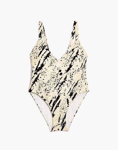 Madewell Second Wave Maillot One-Piece Swimsuit in Speckled Tiger | Madewell