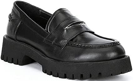 Steve Madden Lawrence Round Toe Slip On Leather Loafers Black Leather | Amazon (US)