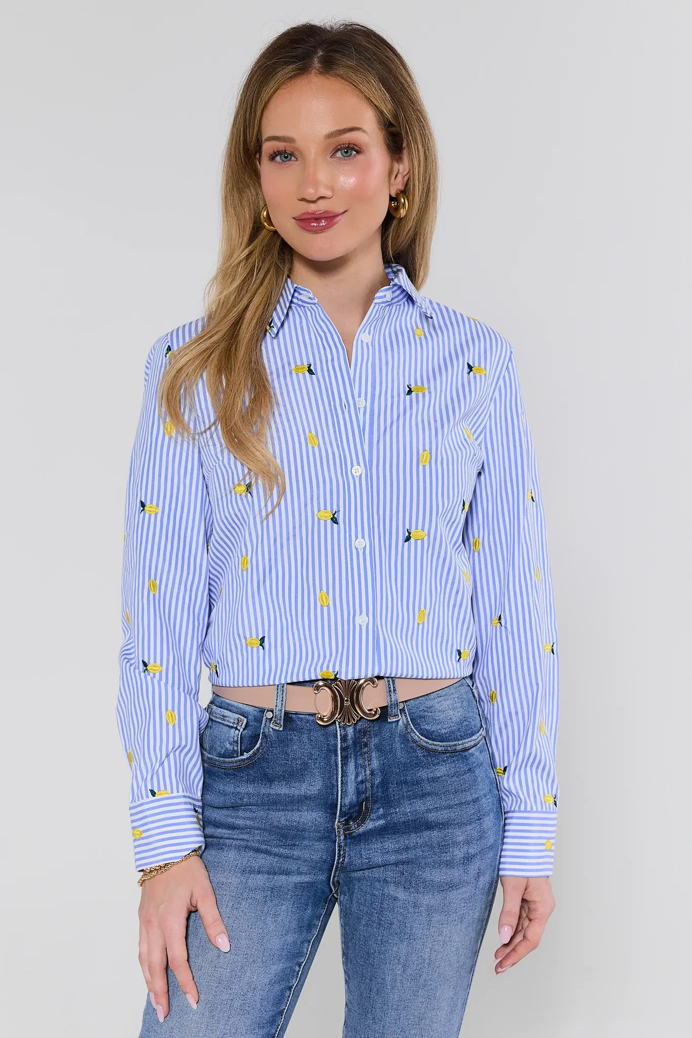 Willow Blue Button Up Top | Avara