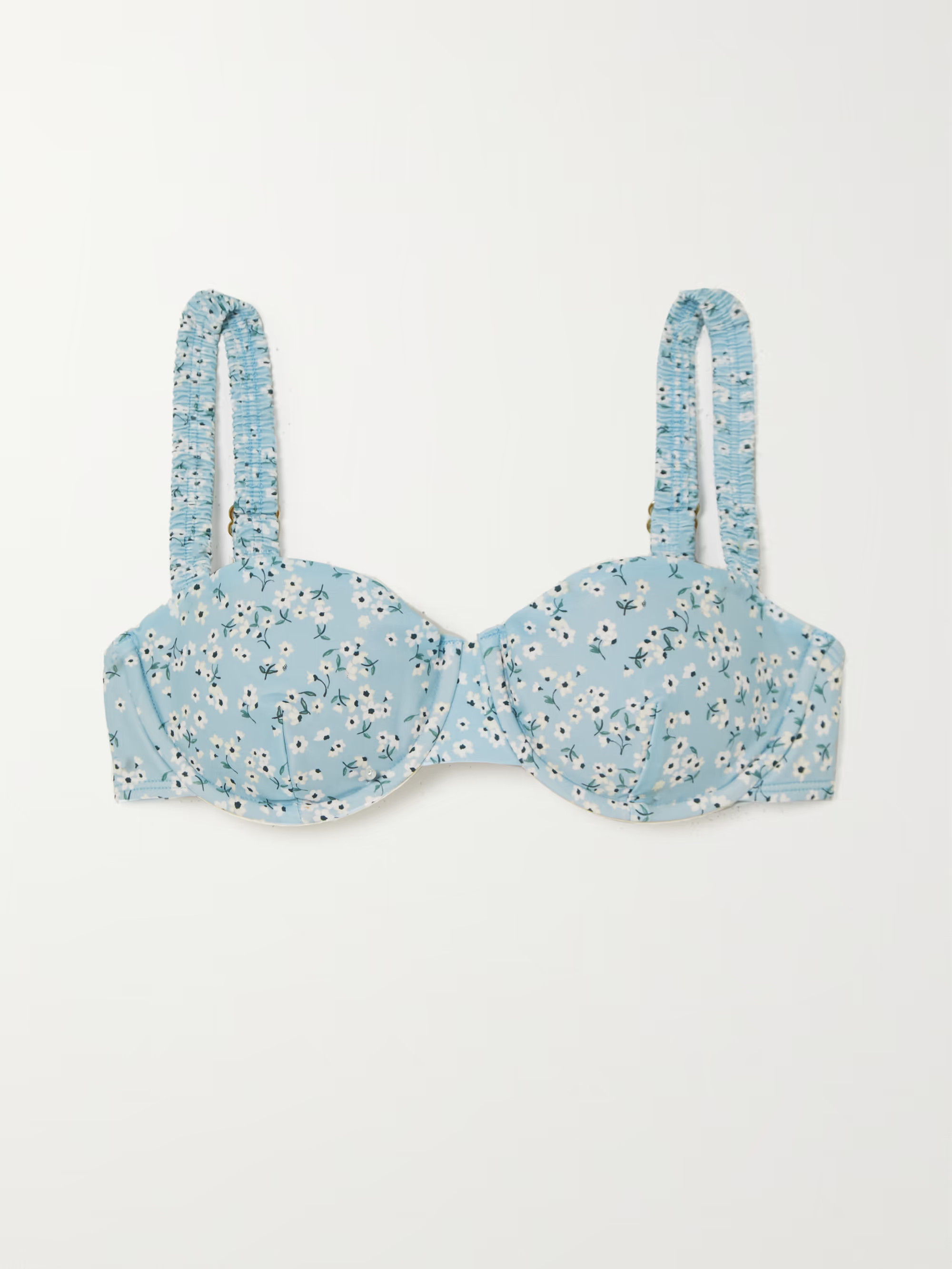+ NET SUSTAIN Holiday floral-print stretch-ECONYL underwired balconette bikini top | NET-A-PORTER (US)