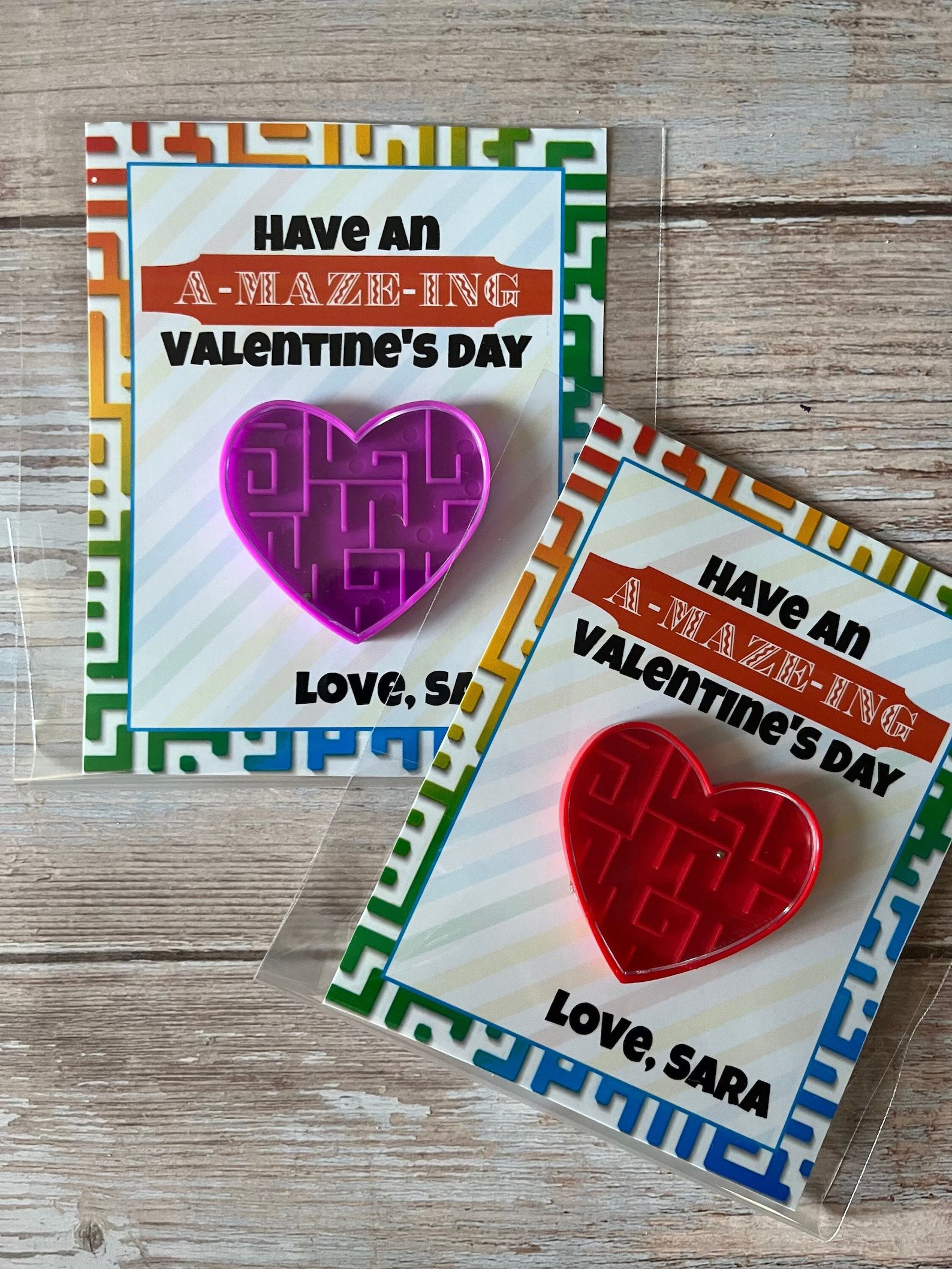 12 Personalized Valentine's Day Maze Classroom Gift With Custom Sticker Labels | Custom You're a-... | Etsy (US)
