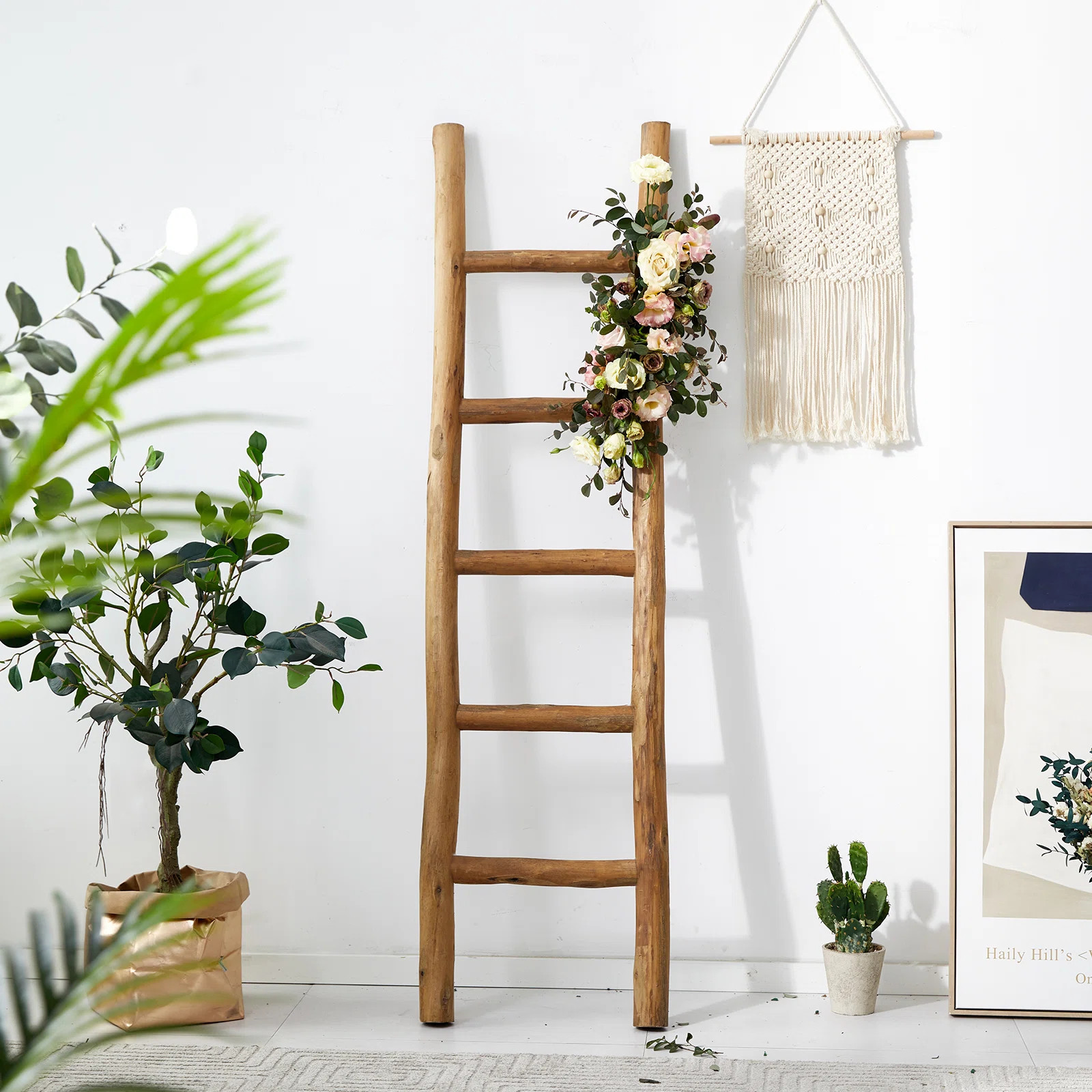 Fully Assembled 57" Wooden Blanket Ladder | Wayfair North America