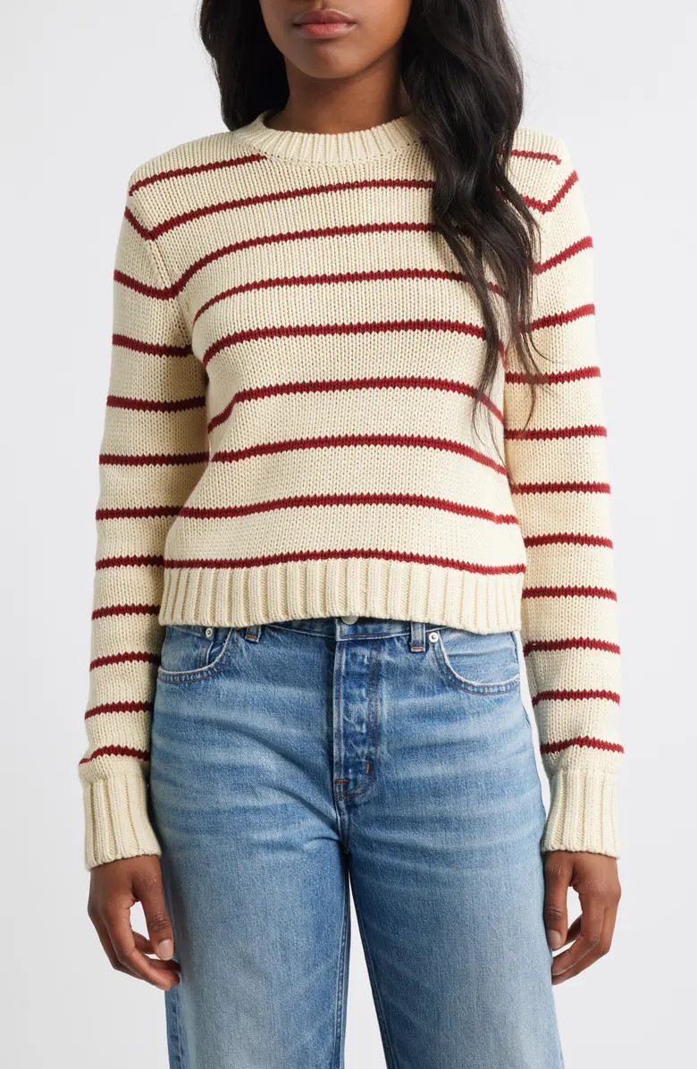 Madewell Stripe Relaxed Cotton Sweater | Nordstrom | Nordstrom