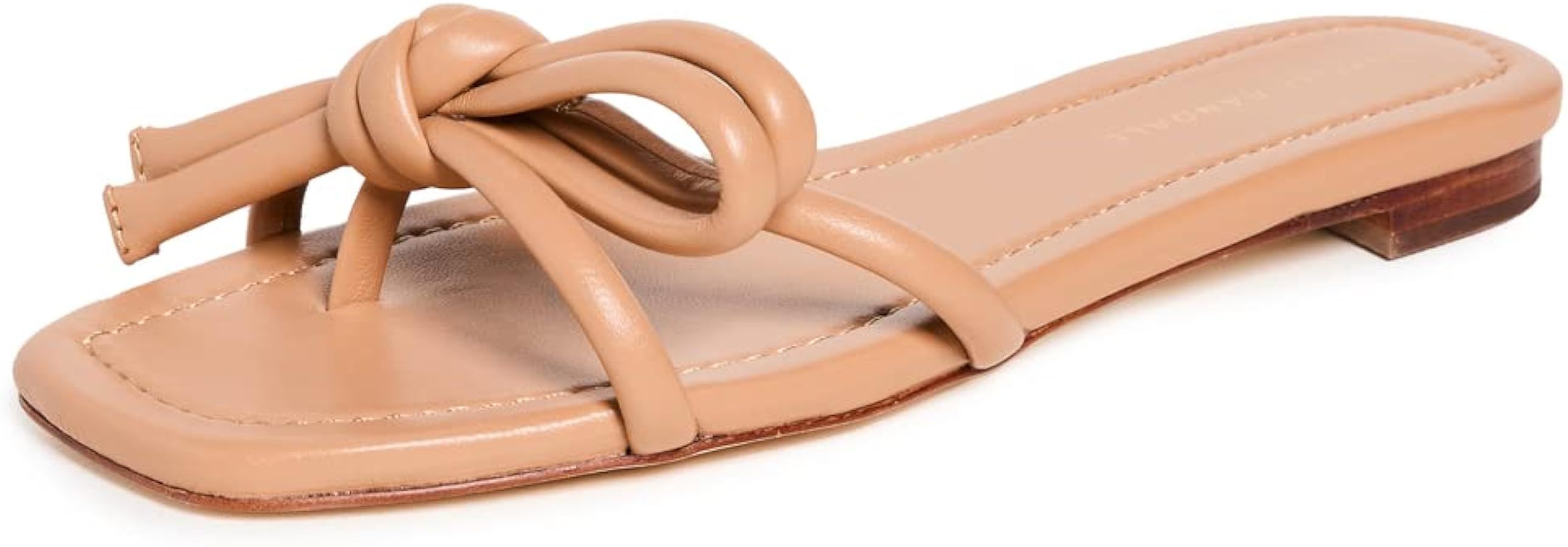 Loeffler Randall Women's Hadley Leather Bow Flat Sandals | Amazon (US)