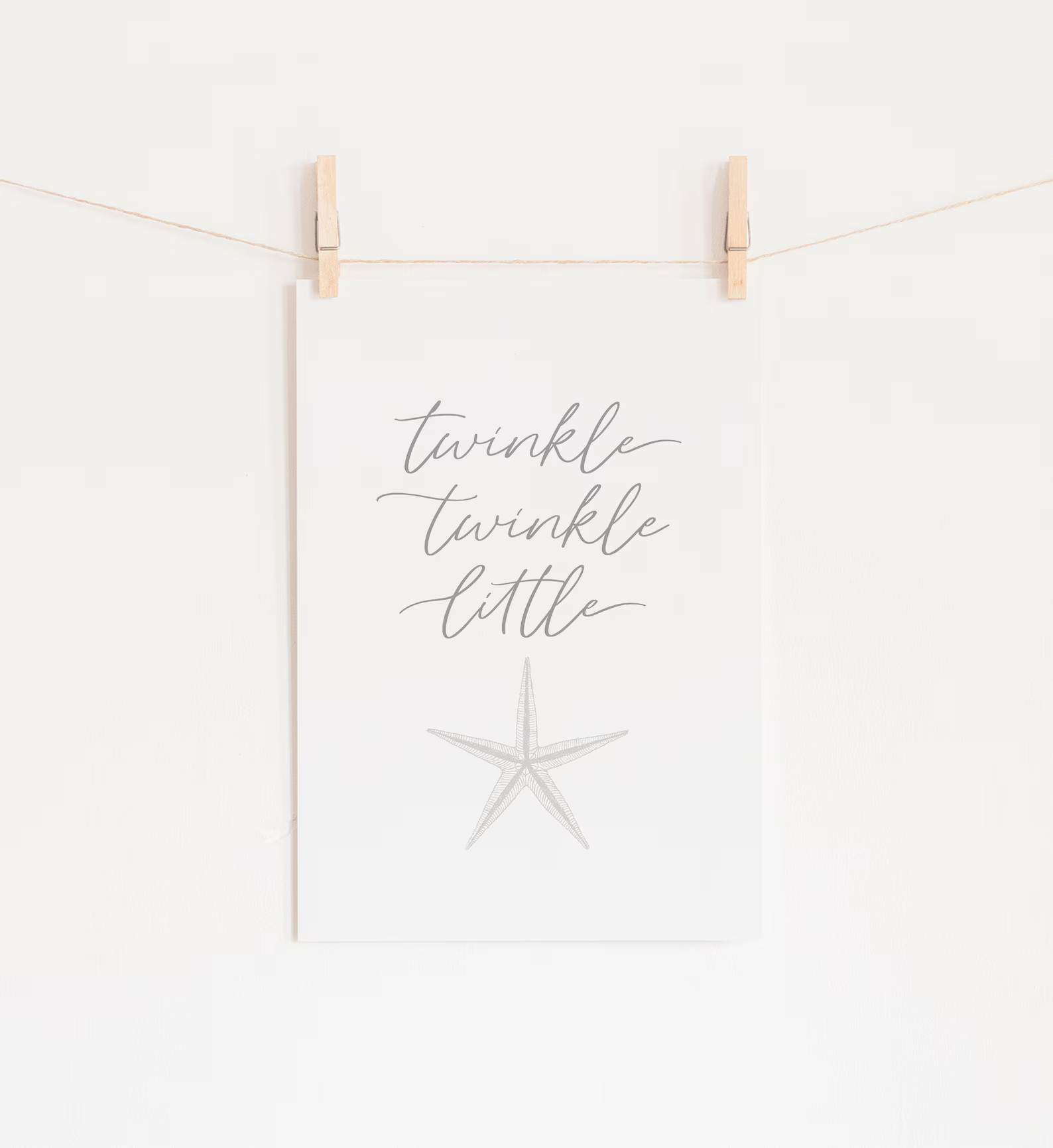 Twinkle Twinkle Little Star Print, Starfish Print, Beach Nursery Decor, Printable Nursery Quote W... | Etsy (US)