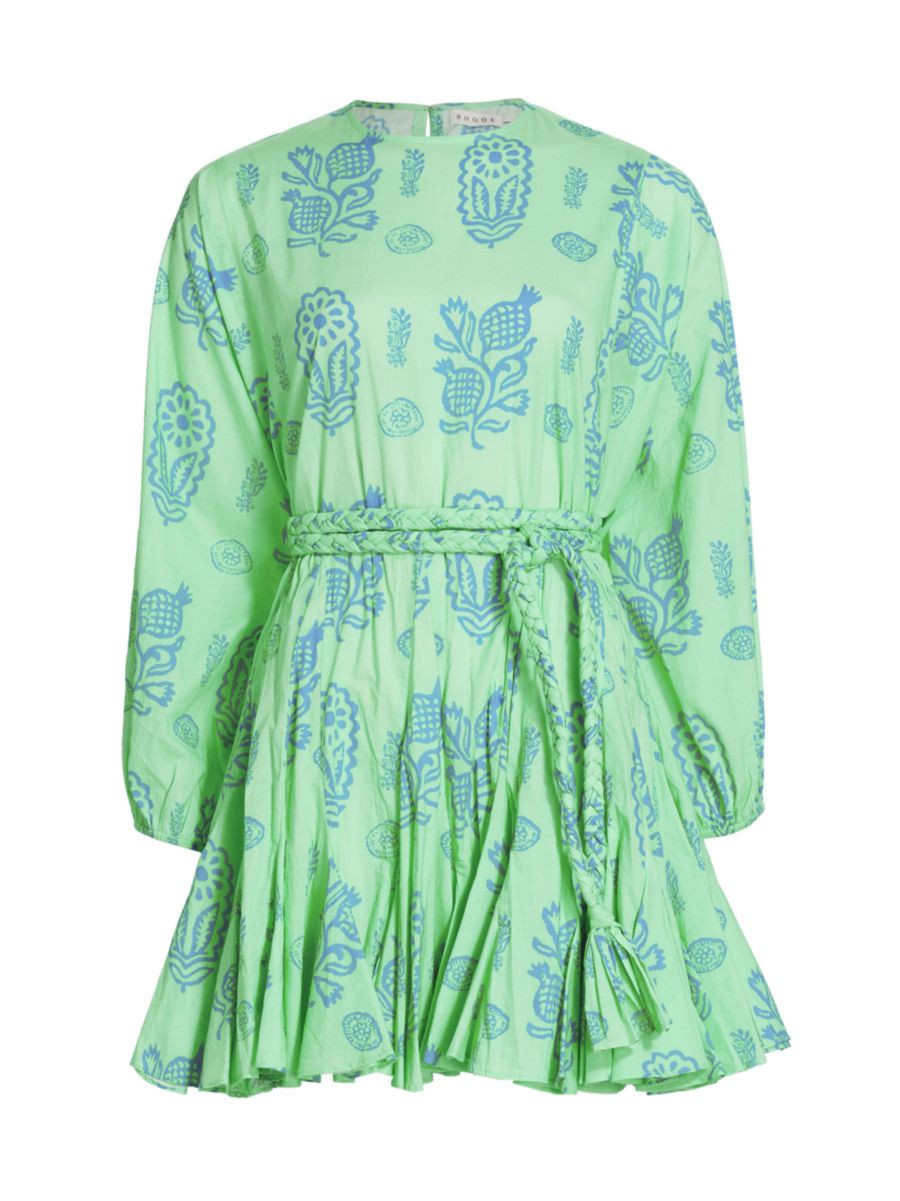 Ella Geometric Floral Belted Minidress | Saks Fifth Avenue