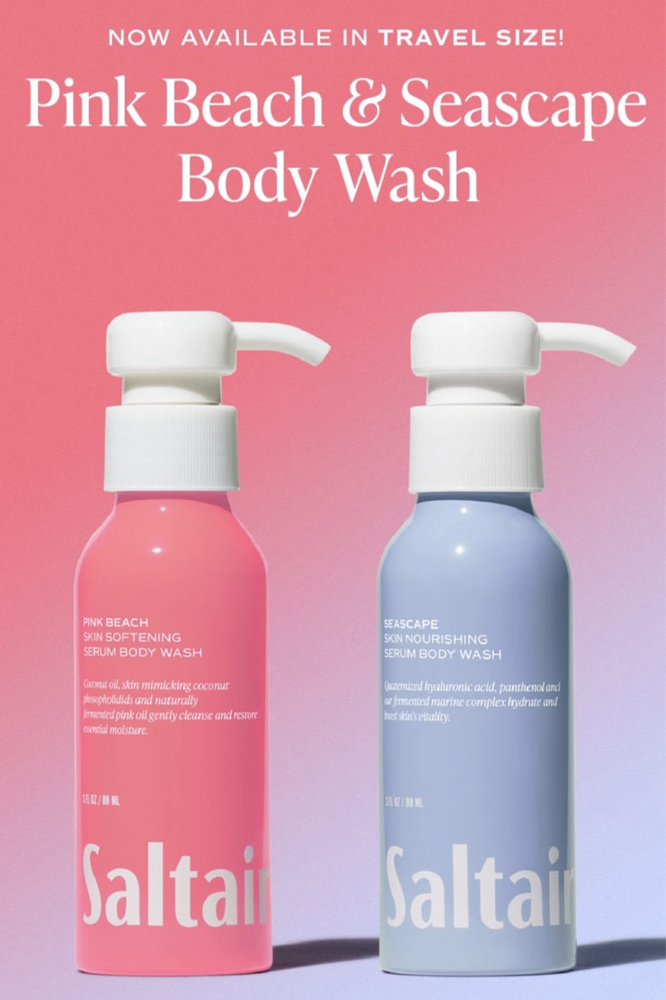 Two of our most loved saltair scents are now in TSA approved  serum body wash minis - still our iconic sustainable aluminium bottles with pumps and only $5! 

#LTKhome #LTKFind #LTKbeauty