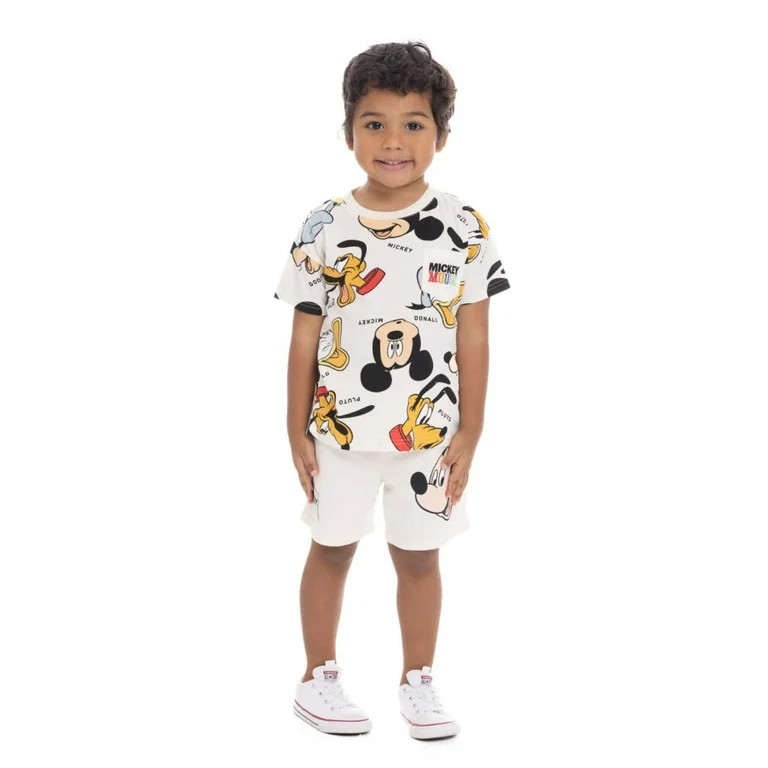 Disney Mickey Mouse & Friends Toddler Boys Graphic Tee and Shorts Set, 2-Piece, Sizes 12M-5T - Wa... | Walmart (US)