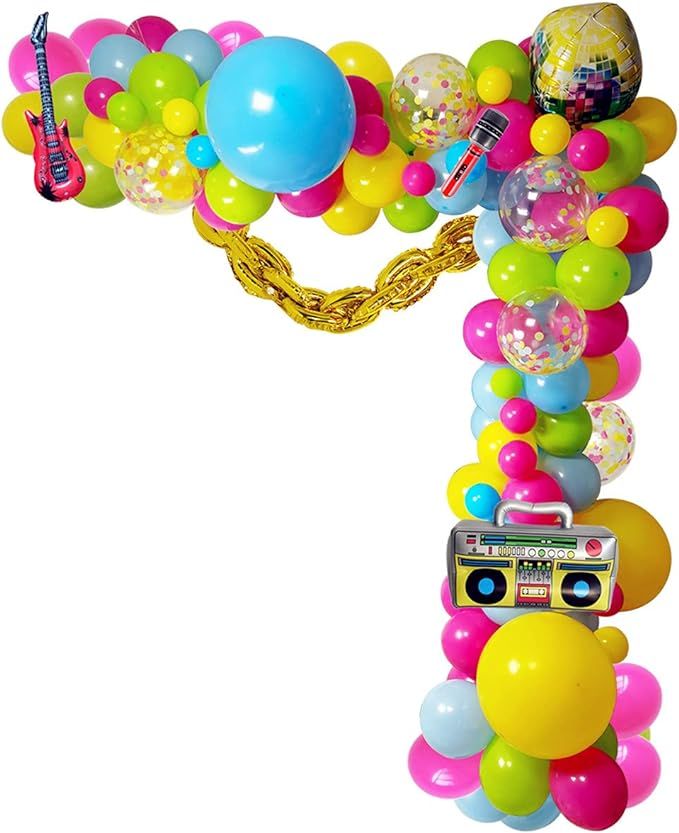 Back to 90S 80S Theme Party Balloons Backdrop Decorations， Party Supplies Mylar Balloon Radio G... | Amazon (US)