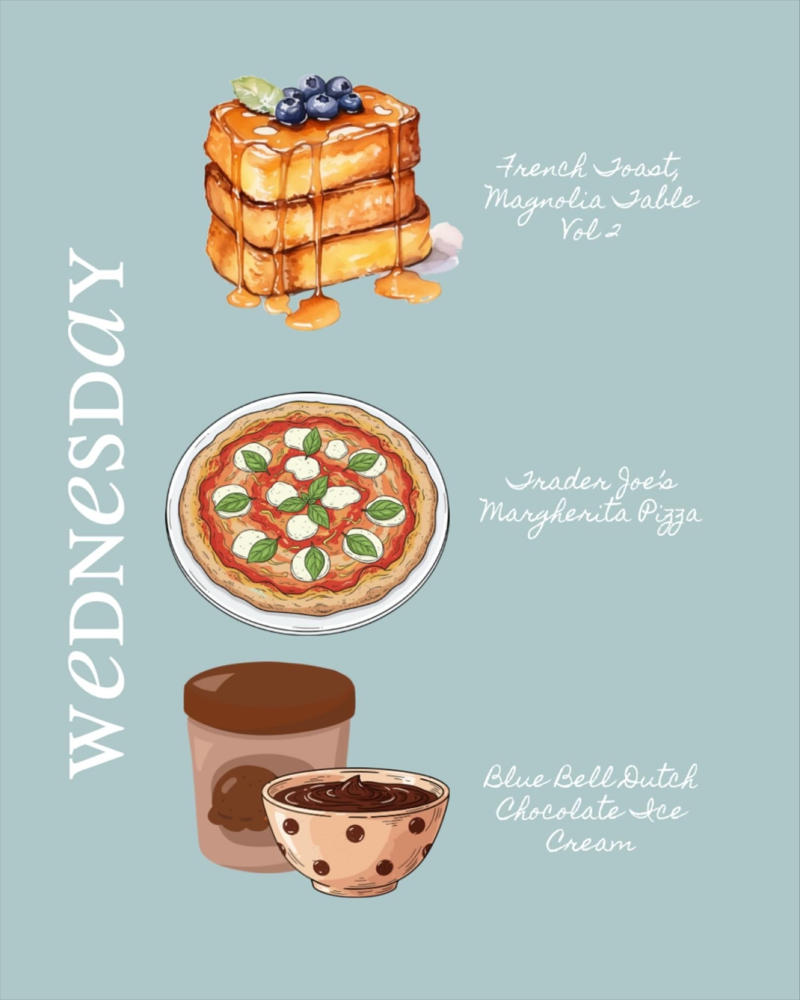The fog was so thick this morning it felt like the whole island was still waking up with me. The clouds settled in and the humidity made everything look like it rained even though it didn’t. The yard, the porch, even the air felt damp.

On my drives to take Lily to school this past week, I kept seeing a large ship sitting offshore. Last night Chad told me it is bringing sand in to help rebuild parts of our beaches.

Brunch today is French Toast from Magnolia Table Vol 2 using the leftover French Bread I made on Sunday. I will be using my cast iron since it lives on my stove and always gives the toast the right texture.

Dinner will be just the two of us since Lily has choir practice at the church. We will finally get to enjoy that Margherita pizza I picked up at Trader Joe’s on our visit last month.

Dessert will be simple. Blue Bell Dutch chocolate ice cream. I did not grow up with Blue Bell and it has surprised me. I think I am falling in love with it. 🫶🏻

What are you having today? I hope something good makes this Wednesday feel a little special.

Gracefully yours,
🫶🏻 Jeanie Jo

#LTKfoodie #LTKHome #LTKdayinmylife